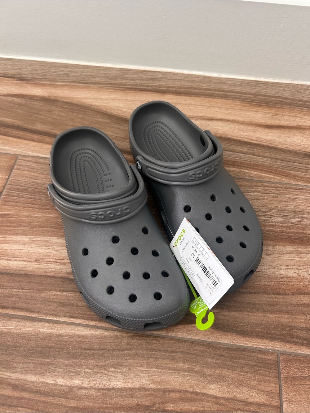 NWT Gray CROCS Men’s 10 Women’s 12 Classic Clog - Picture 2 of 10